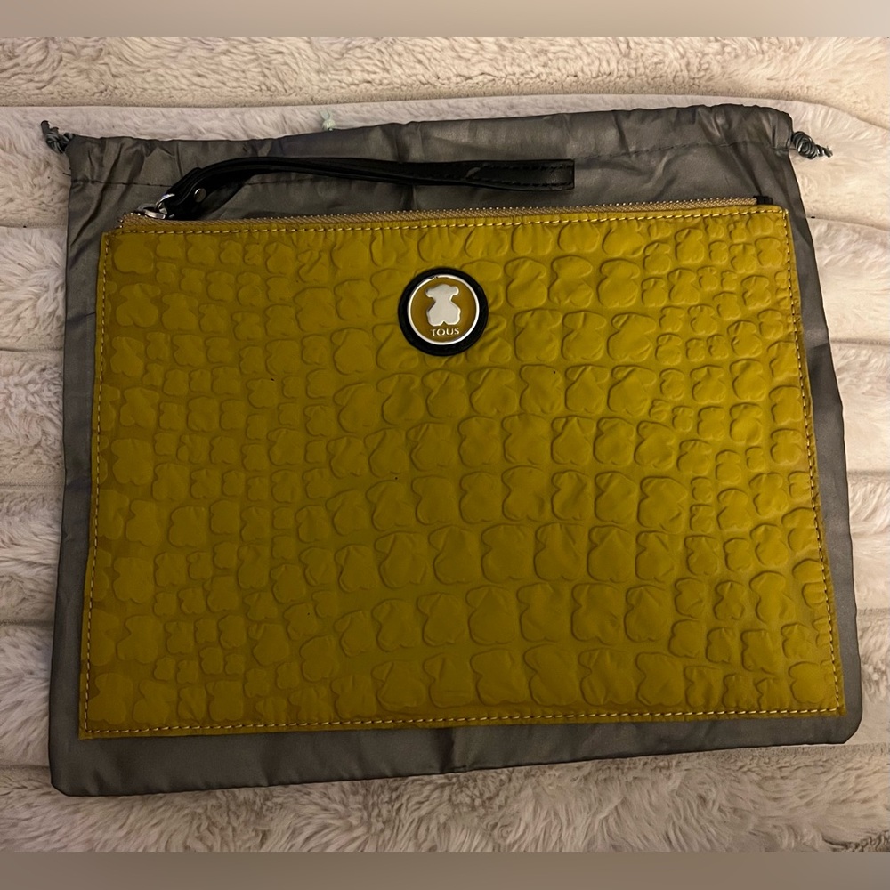 Tous Yellow Embossed Clutch✨